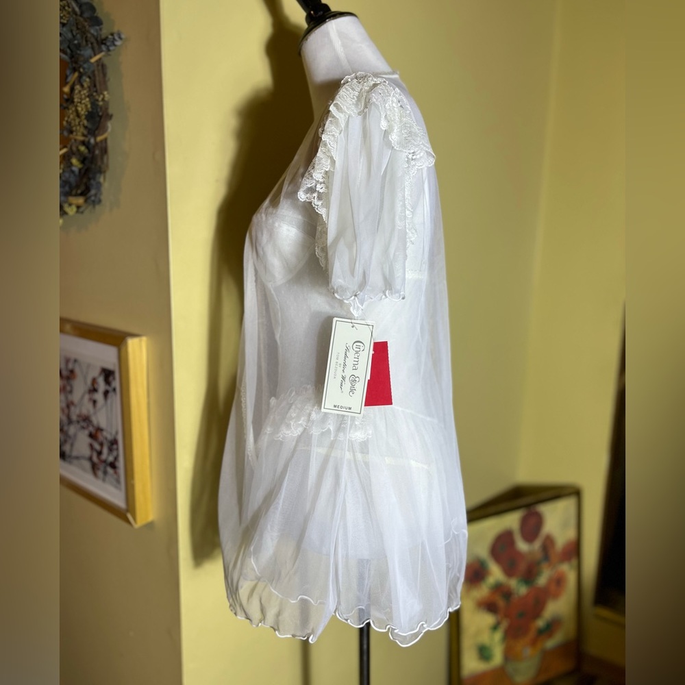 Vintage 80s CINEMA ETOILE size Medium Seductive Wear BabyDoll Bridal Sexy NEW - Picture 11 of 16